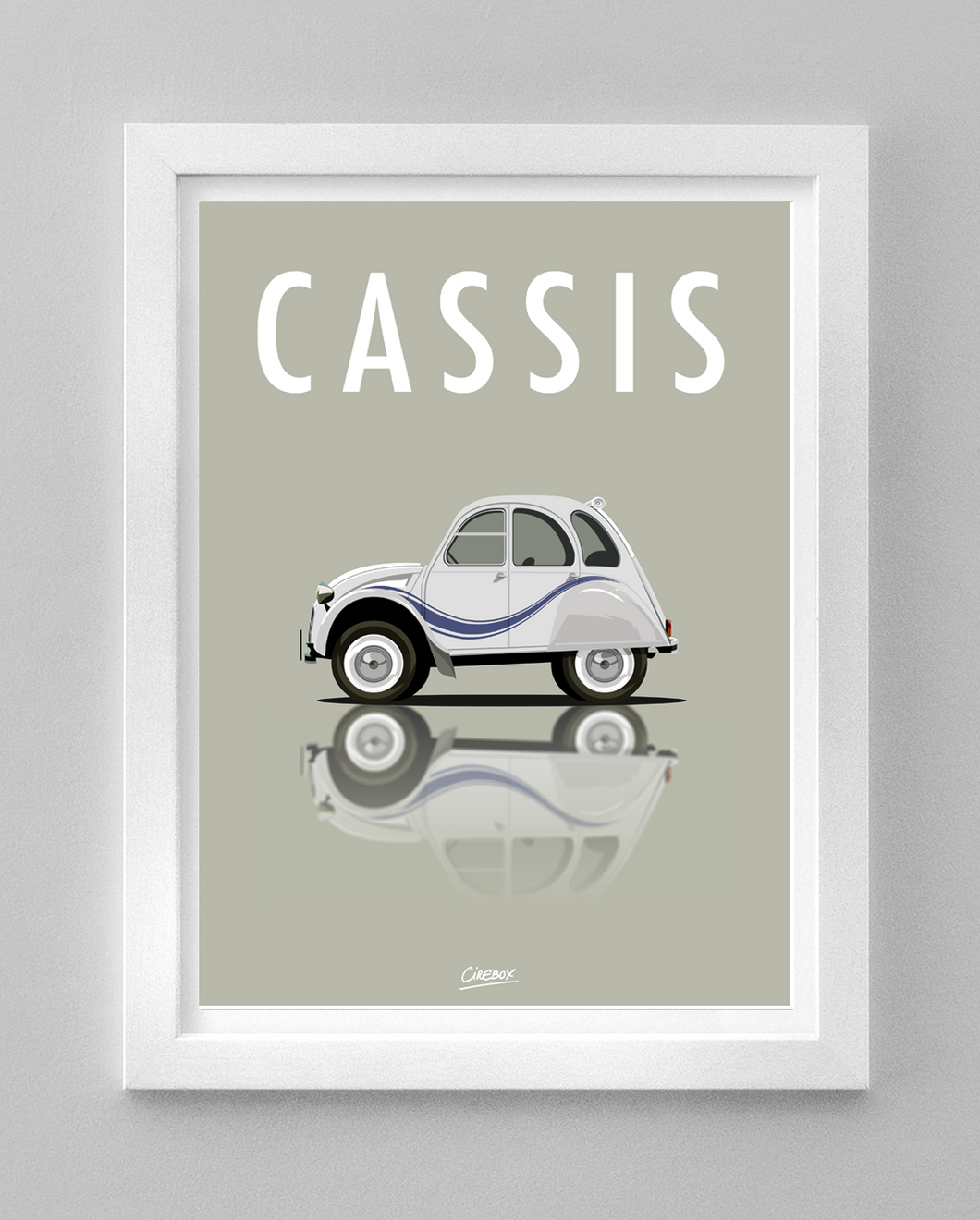 Affiche ICONIC voiture  CITROEN 2CV France 3 CASSIS