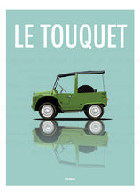 Charger l&#39;image dans la galerie, Affiche ICONIC voiture CITROEN MEHARI verte LE TOUQUET
