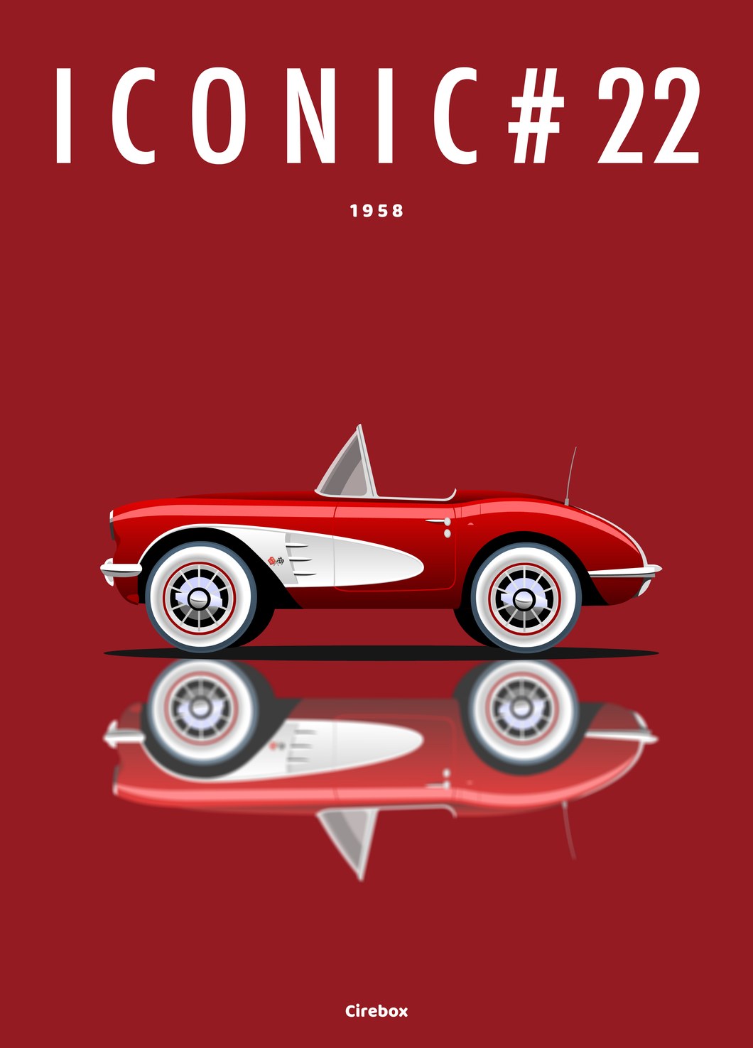 Affiche ICONIC CHEVROLET Corvette 58