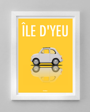 Charger l&#39;image dans la galerie, Affiche ICONIC FIAT 500 Ile d&#39;Yeu
