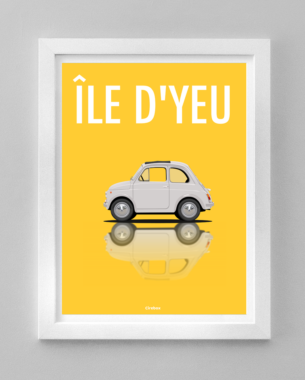 Affiche ICONIC FIAT 500 Ile d'Yeu
