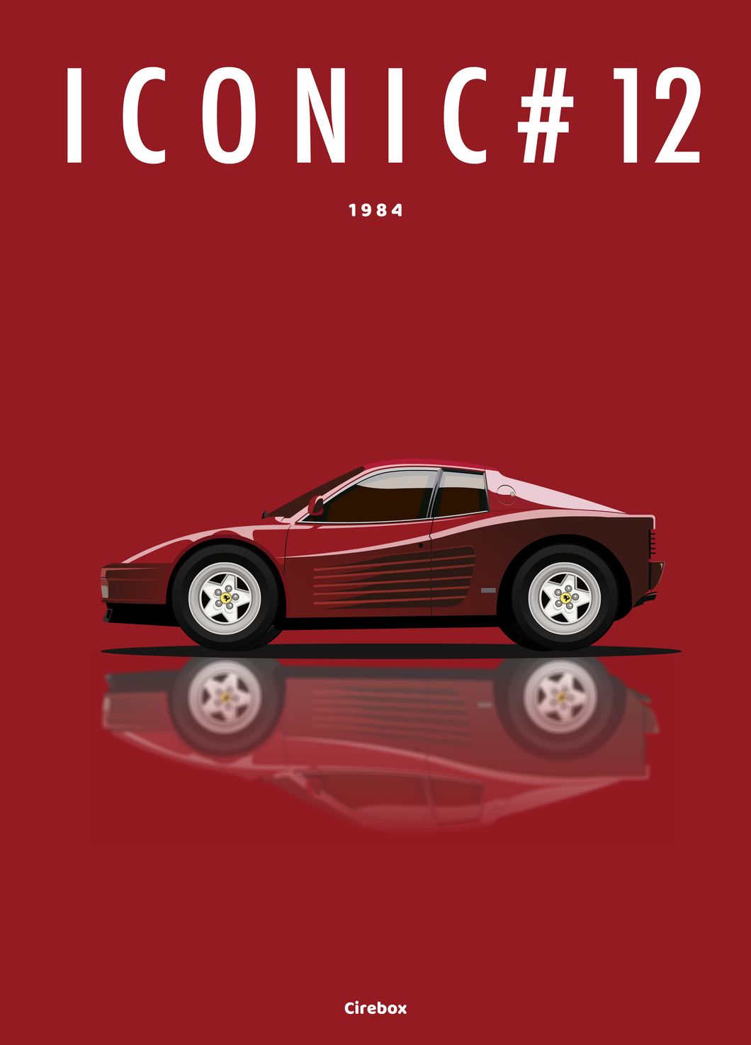 Affiche ICONIC FERRARI TESTAROSSA