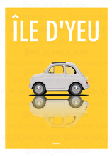 Charger l&#39;image dans la galerie, Affiche ICONIC FIAT 500 Ile d&#39;Yeu

