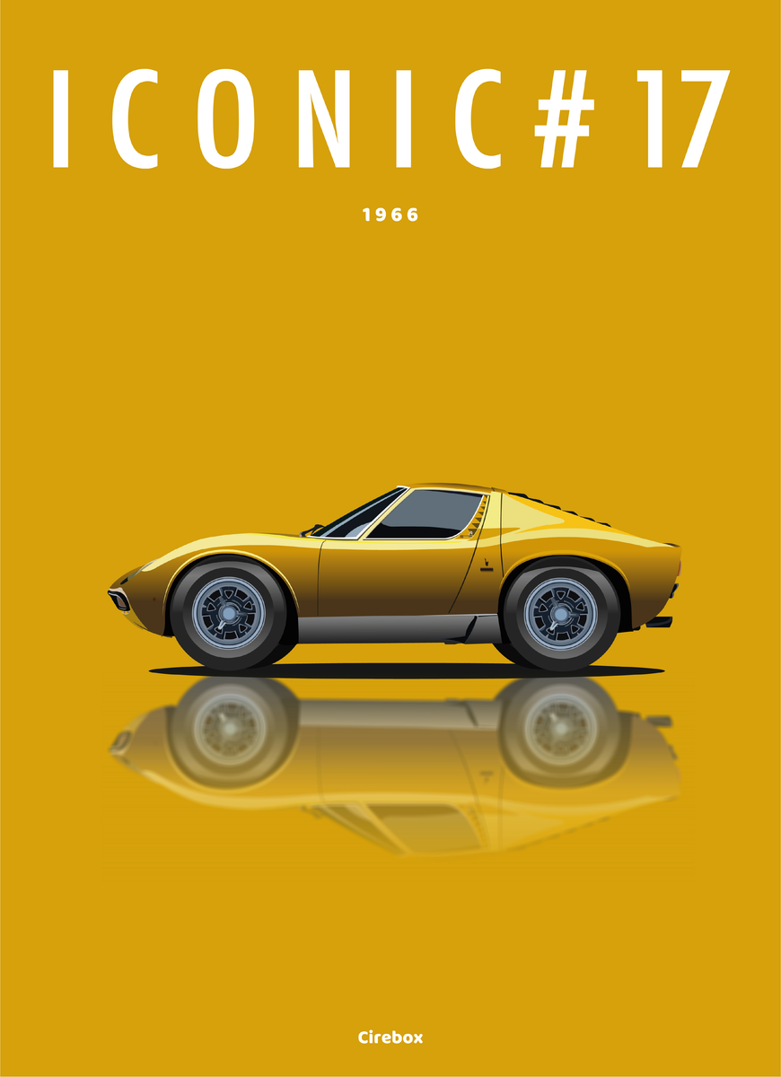 Bannière Banner Banderole Affiche  LAMBORGHINI MIURA   Garage Atelier