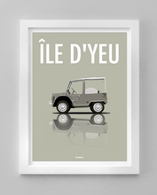 Charger l&#39;image dans la galerie, Affiche ICONIC voiture CITROEN MEHARI Taupe Ile d&#39;Yeu
